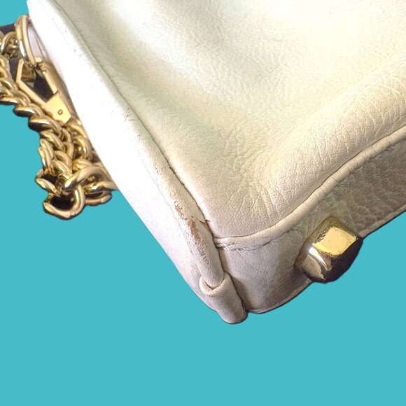 REBECCA MINKOFF Vintage Solid Cream 100% Genuine Leather & Gold hardware - Picture 12 of 12